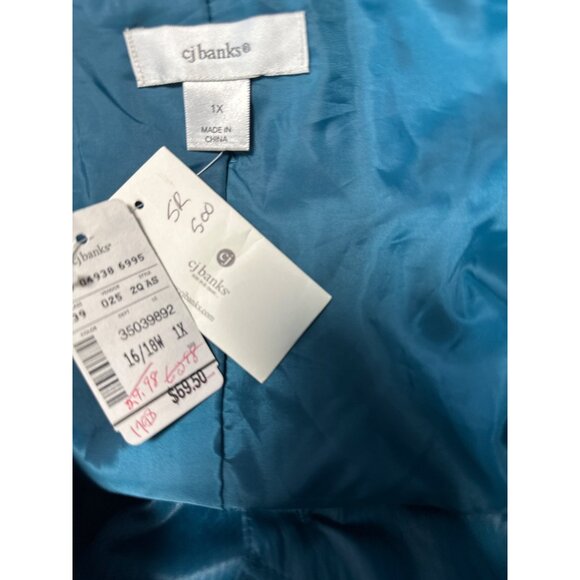 CJ Banks Long Sleeve Ruffle Collar Blazer Size 1X - Picture 7 of 10
